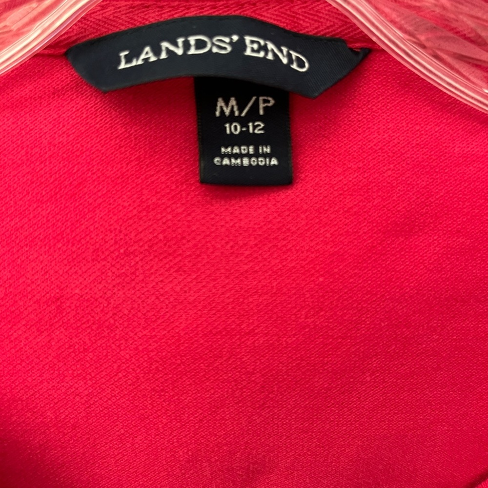 Lands End polo dress. Pink with plaid lining. Size m/p 10-12 - Picture 2 of 2